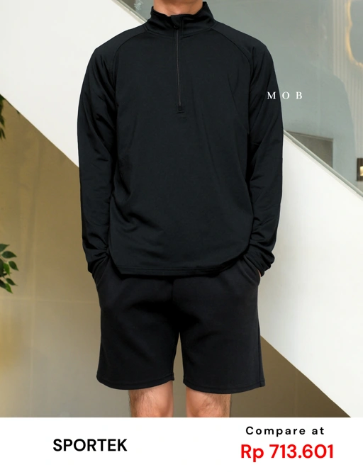 [BEST DEALS] STJ01001 Sport Wick Stretch Half Zip Black