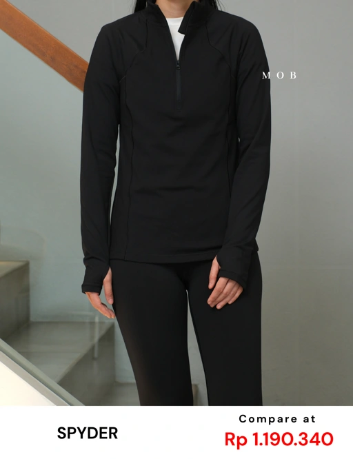 SPYJ03001A Active 1/2 Zipper Jacket Black