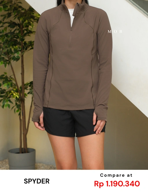 SPYJ03001C Active 1/2 Zipper Jacket Mocca