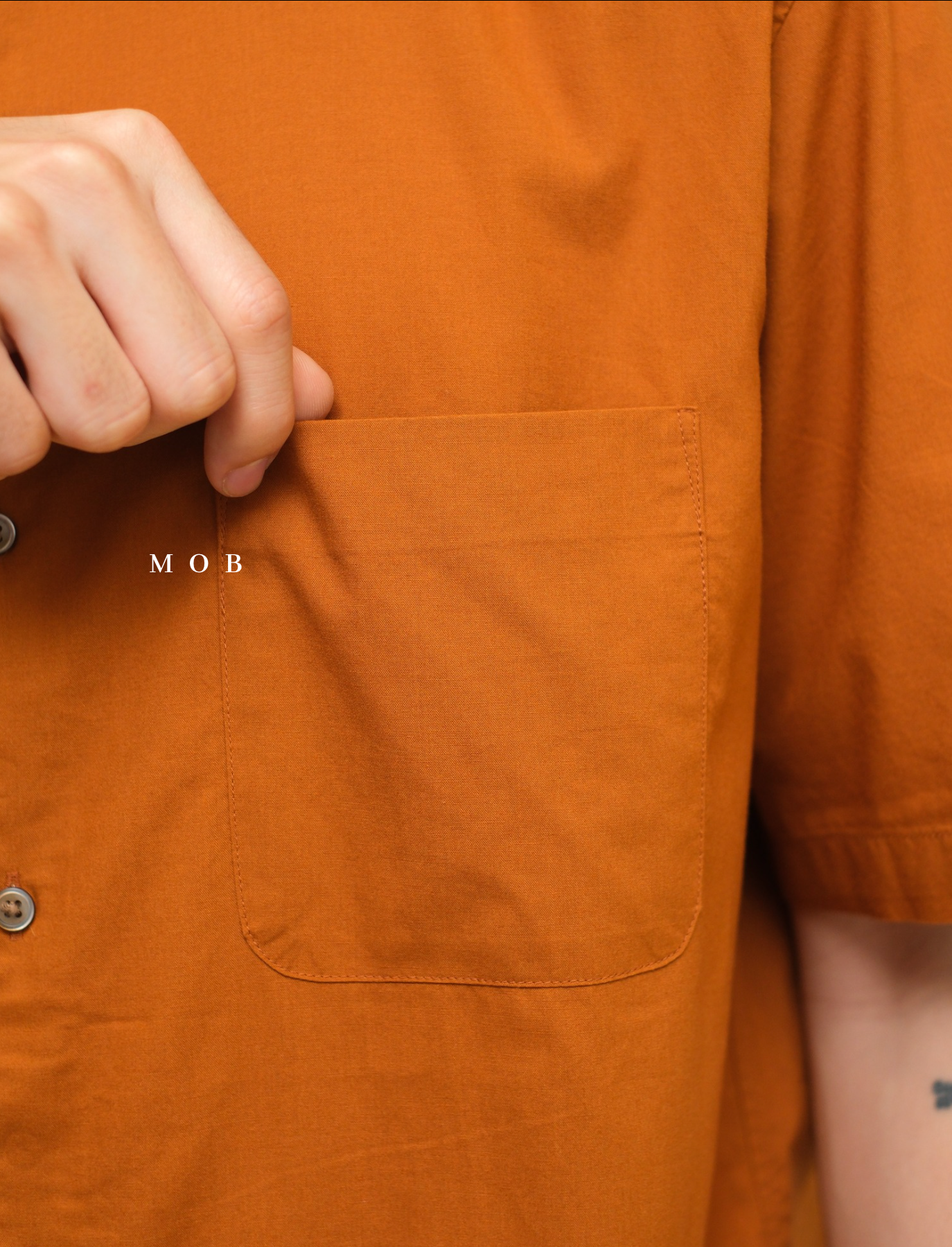 UNQSSS06001D Cotton STAND COLLAR SS Shirt Mustard