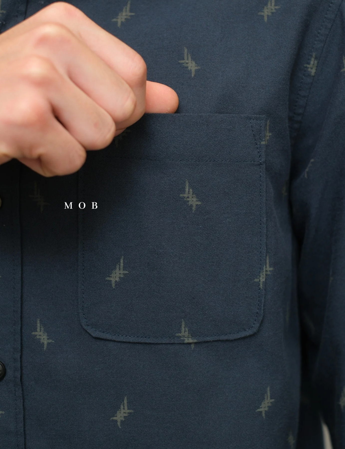 ROALSS02004 Scholar LS Shirt Coastal Blue Motif