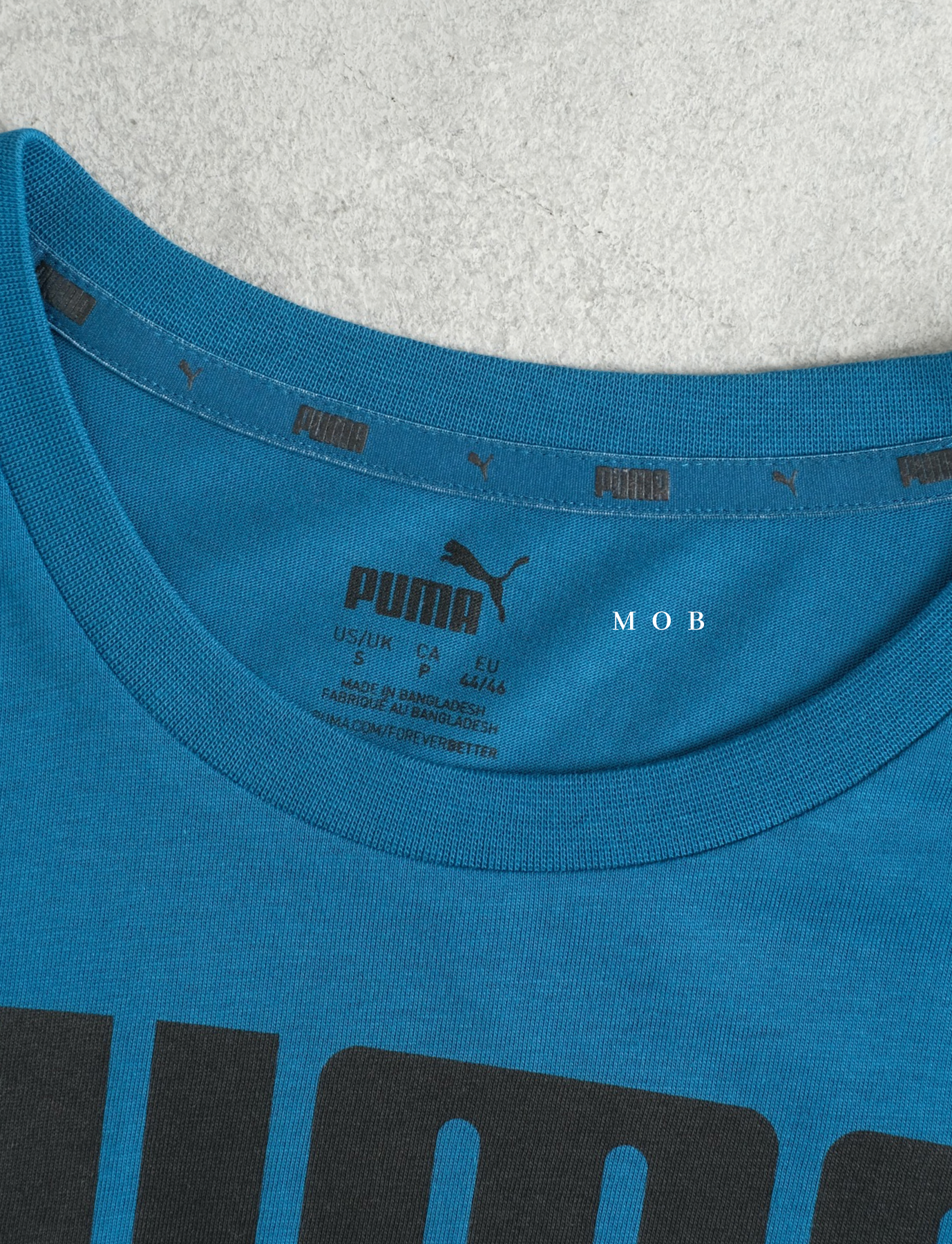 PMSST09013A Rebel Double Script Logo SS Tee Coastal Blue