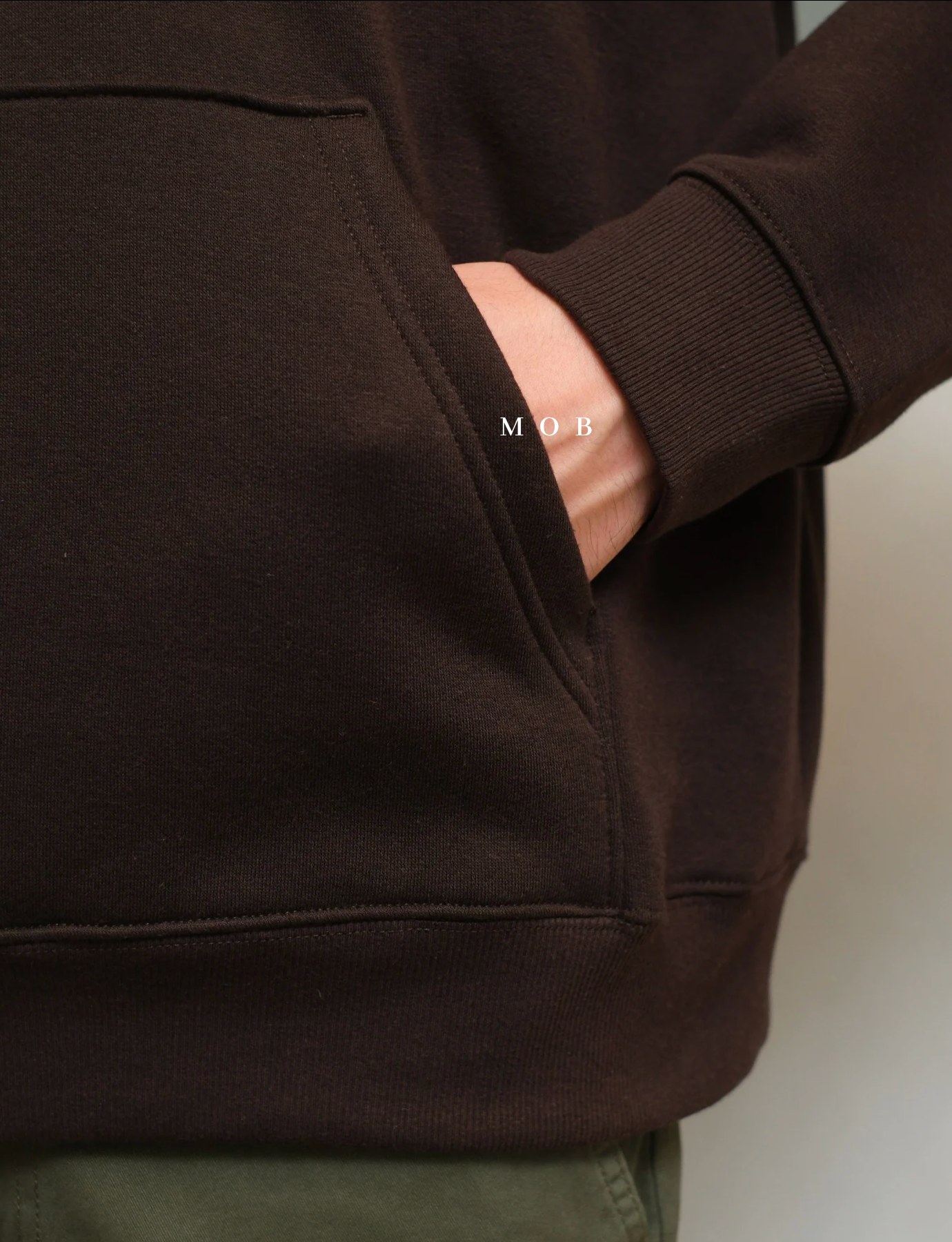 HMHOD04001 Loose Basic Pullover Hoodie American Brown (V2)