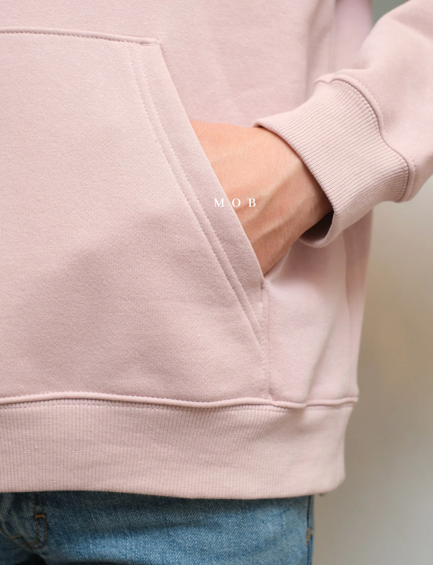 HMHOD04004 Loose Basic Pullover Hoodie Wild Pink (V2)