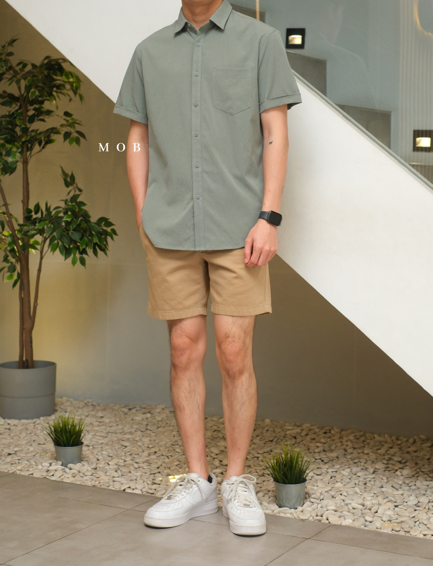 APTSSS03001 Slim Performance SS Shirt Sage