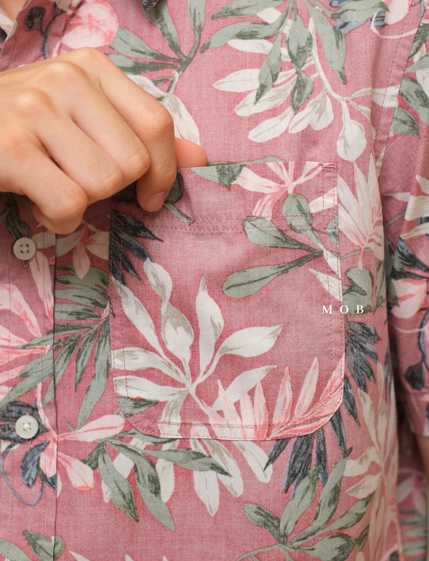 SUNSSS01002 Hans Tropical Floral SS Shirt Coral