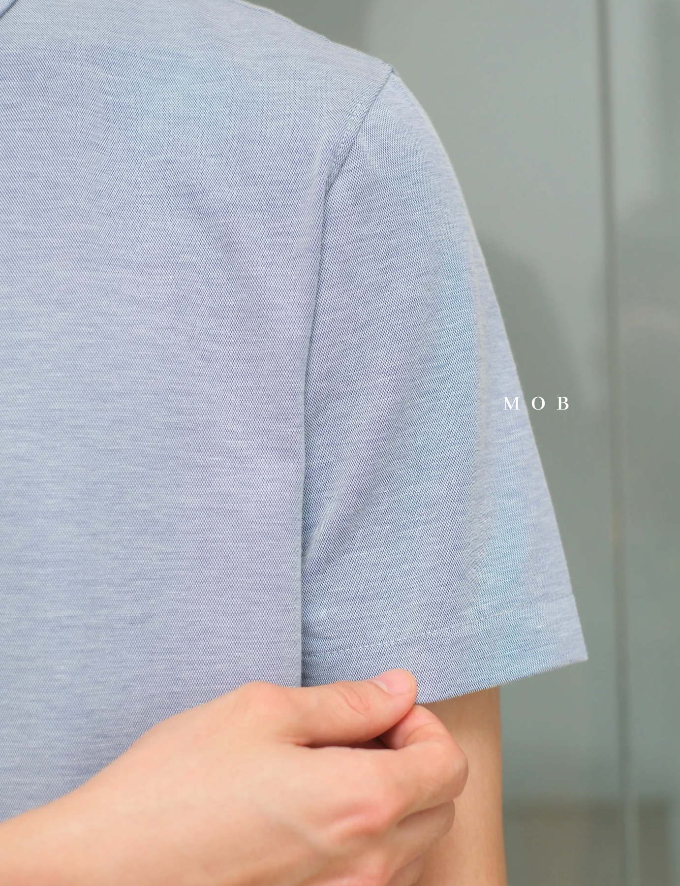 ARK01SSP017 Hybrid Button Down Collar Polo Shirt Blue Horizon