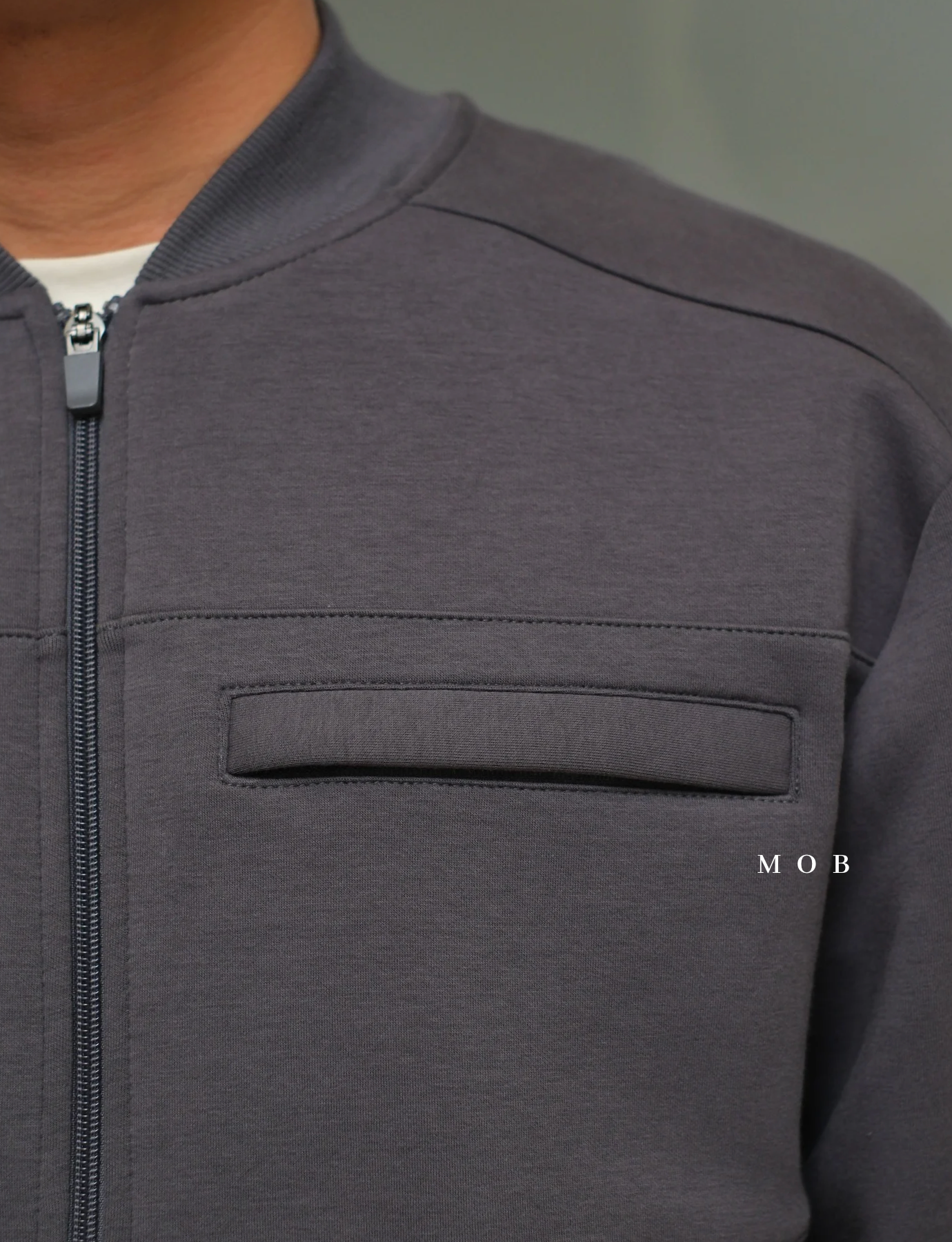 MODJ01003 Modern Pocket Bomber Jacket Asphalt Grey