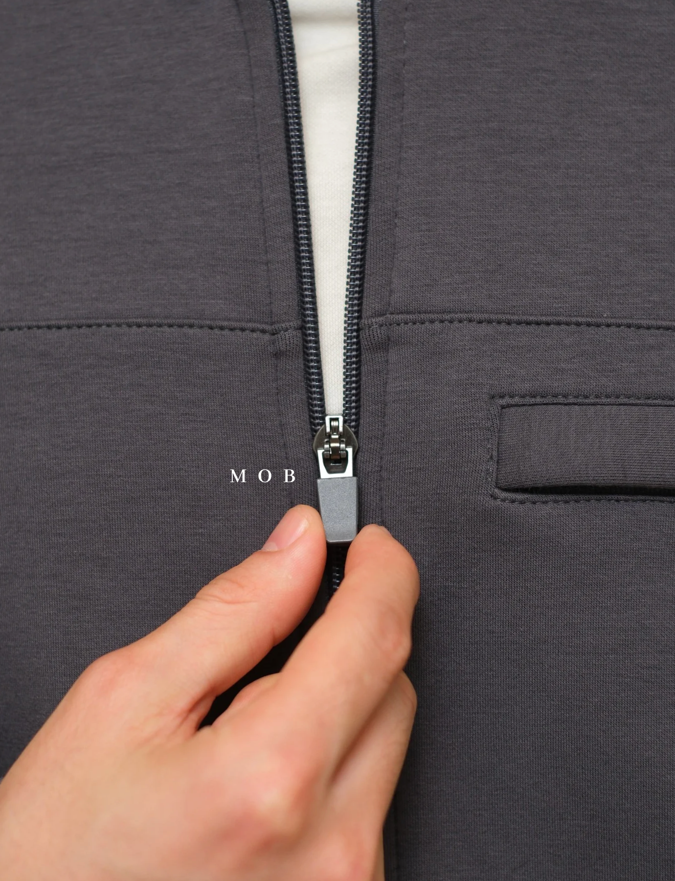 MODJ01003 Modern Pocket Bomber Jacket Asphalt Grey