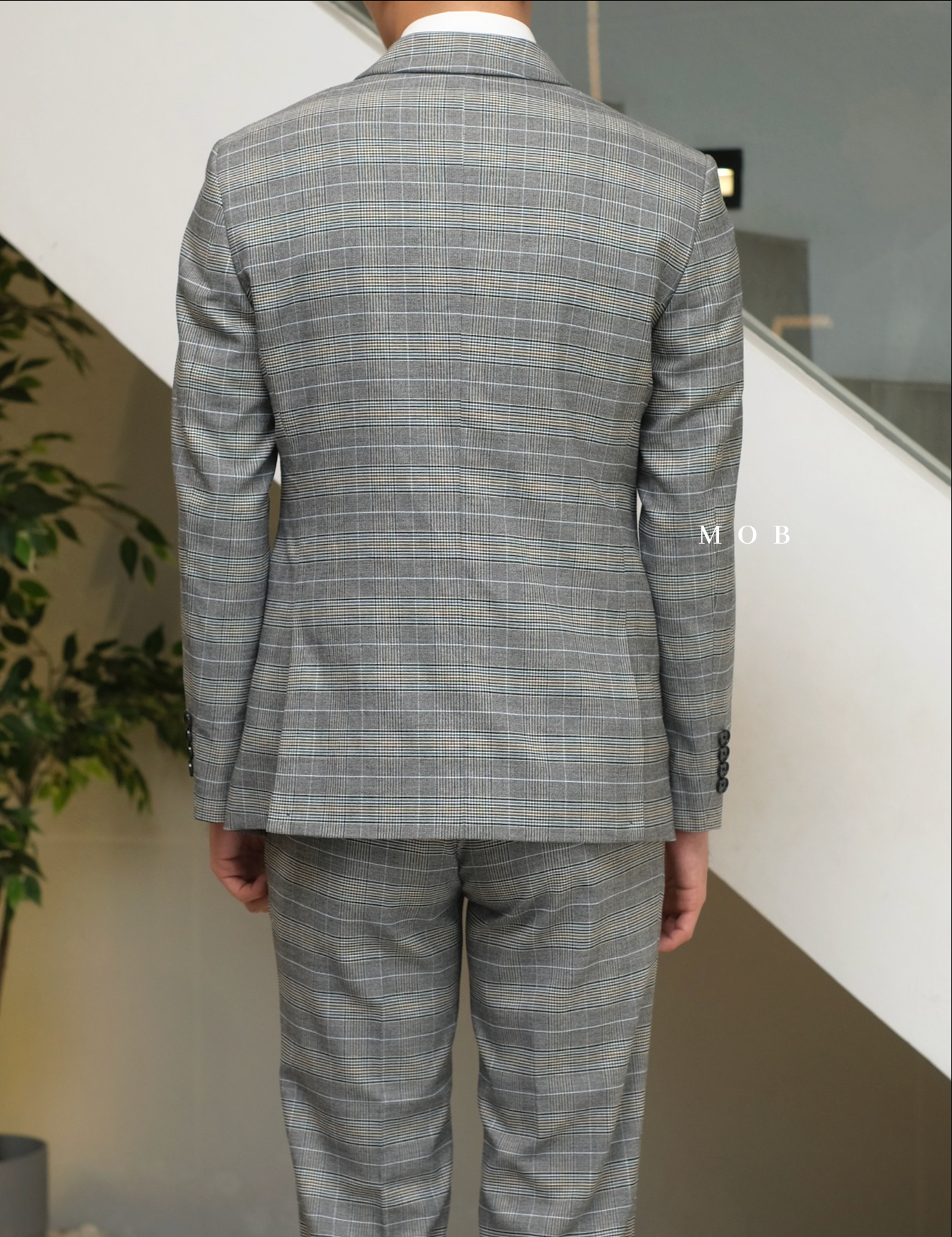 MSTBZ01002 Slim Fit Blazer Grey Plaid