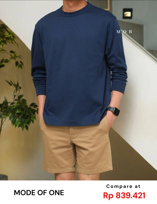 Image of MODLST01002B Basic Relaxed LS Tee Navy