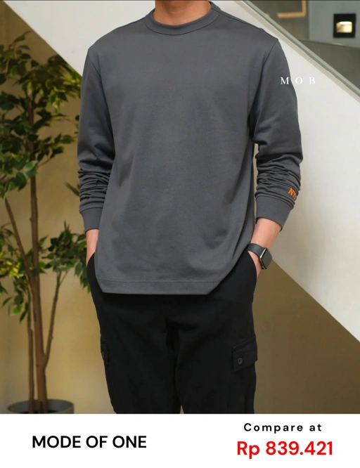 Image of MODLST01003 Graphic Liberty LS Tee Dark Grey