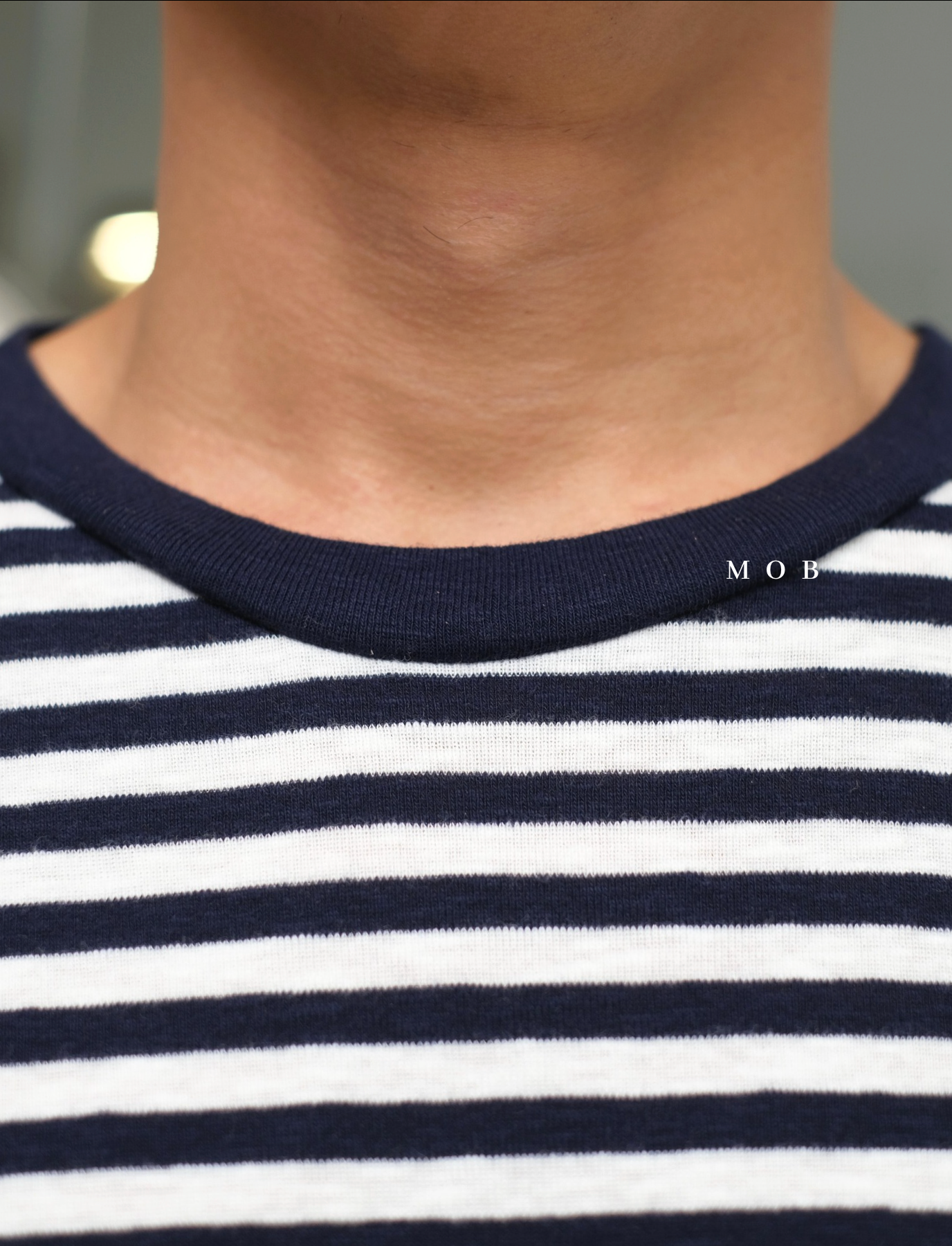 GPSST1601A Striped SS Tee Navy
