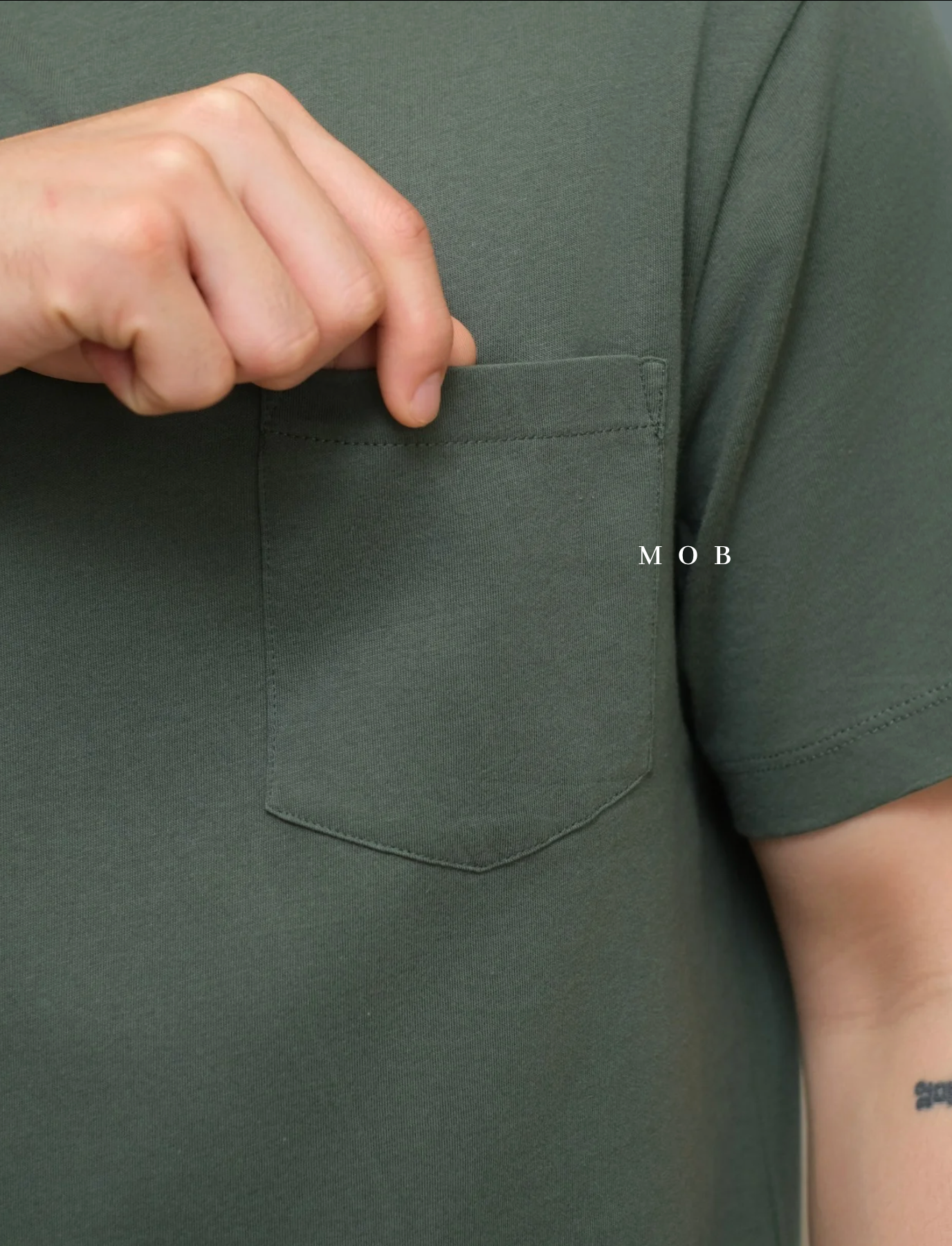 JCSST01002 Slim Washed Pocket Tee Olive