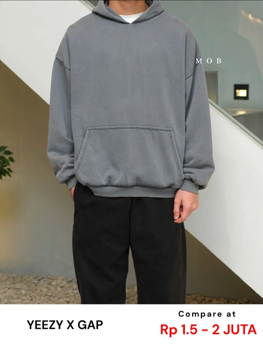 Image of [FAST PRE-ORDER] YZHOD04004 Yeezy x Gap Pullover Oversized Hoodie Poetic Grey