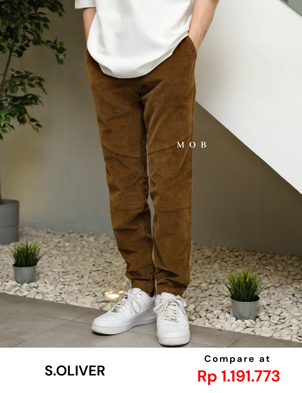 SOJP01001 Corduroy Jogger Pants Brown