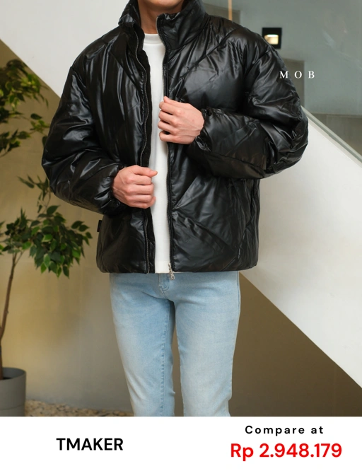 Image of TMKJ01001 3M Thinsulate Vegan Leather Jacket Black