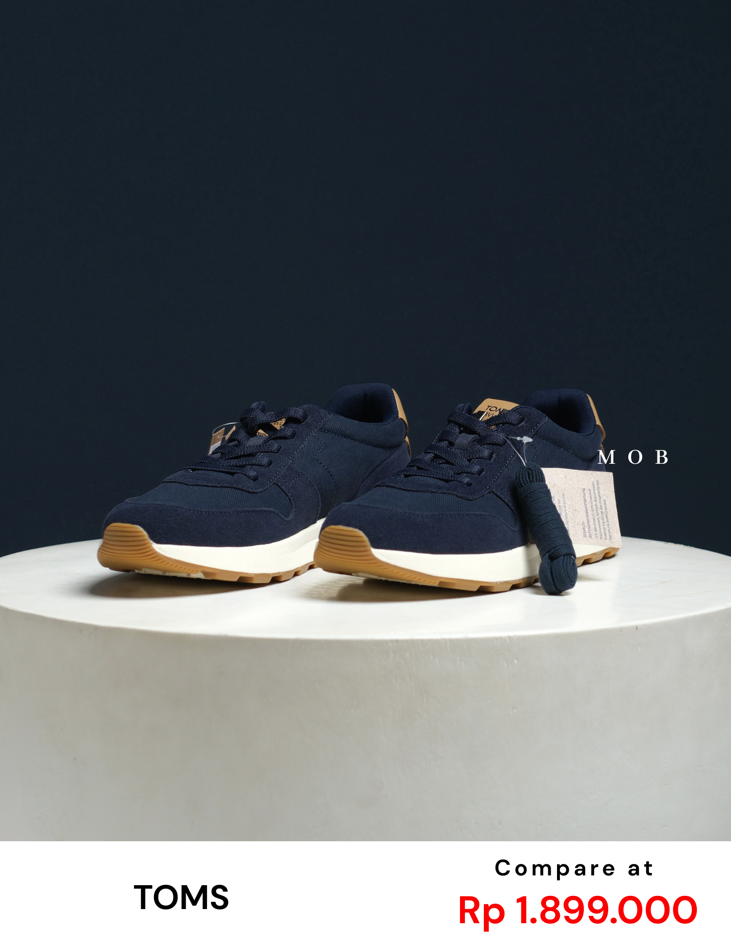 TMSSSH02001B TRVL LITE Retro Water Repellent Shoes Navy Vintage Twill