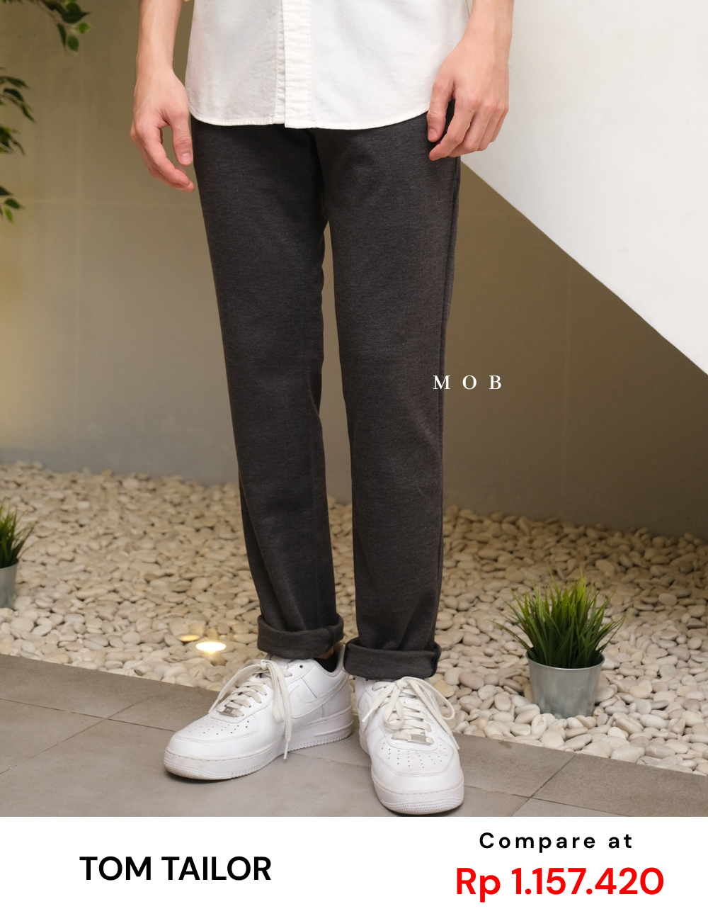TTPT01001B Travis Slim Chino Trousers Dark Grey (29 ONLY)