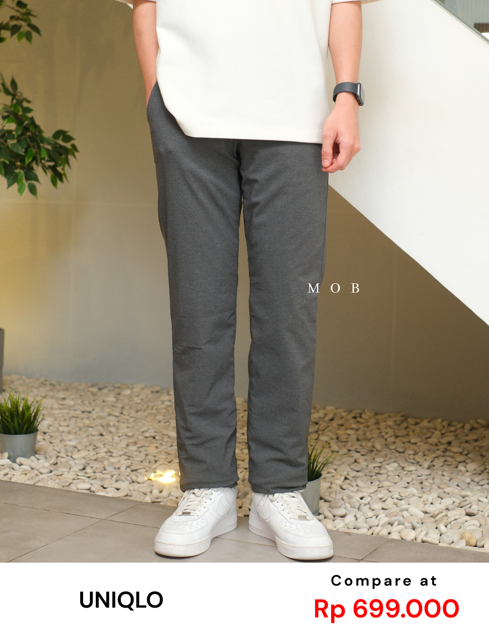 UNQPT16001 Heattech Warm-Lined Pants Dark Grey