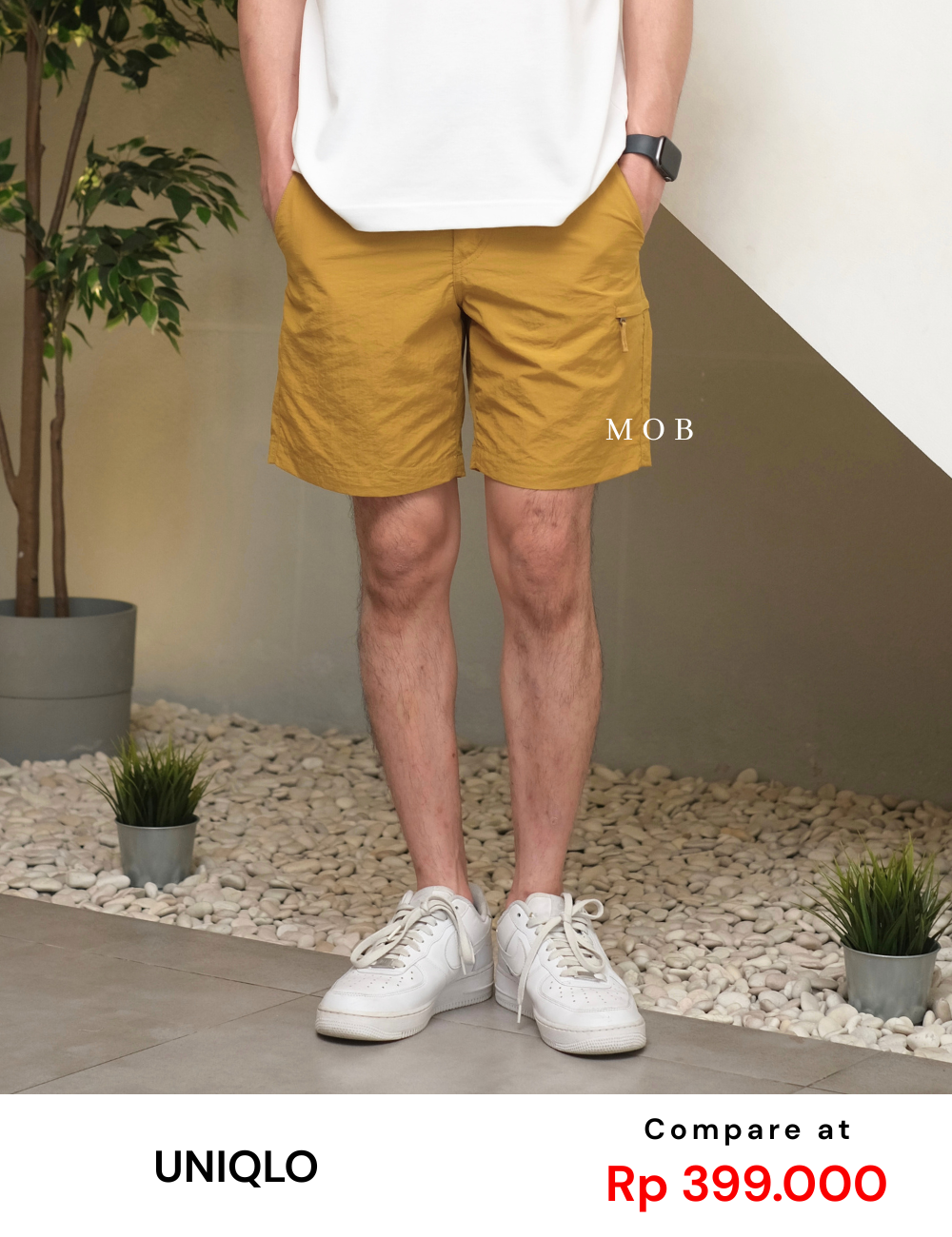UNQSR02004 Active Nylon Shorts Mustard