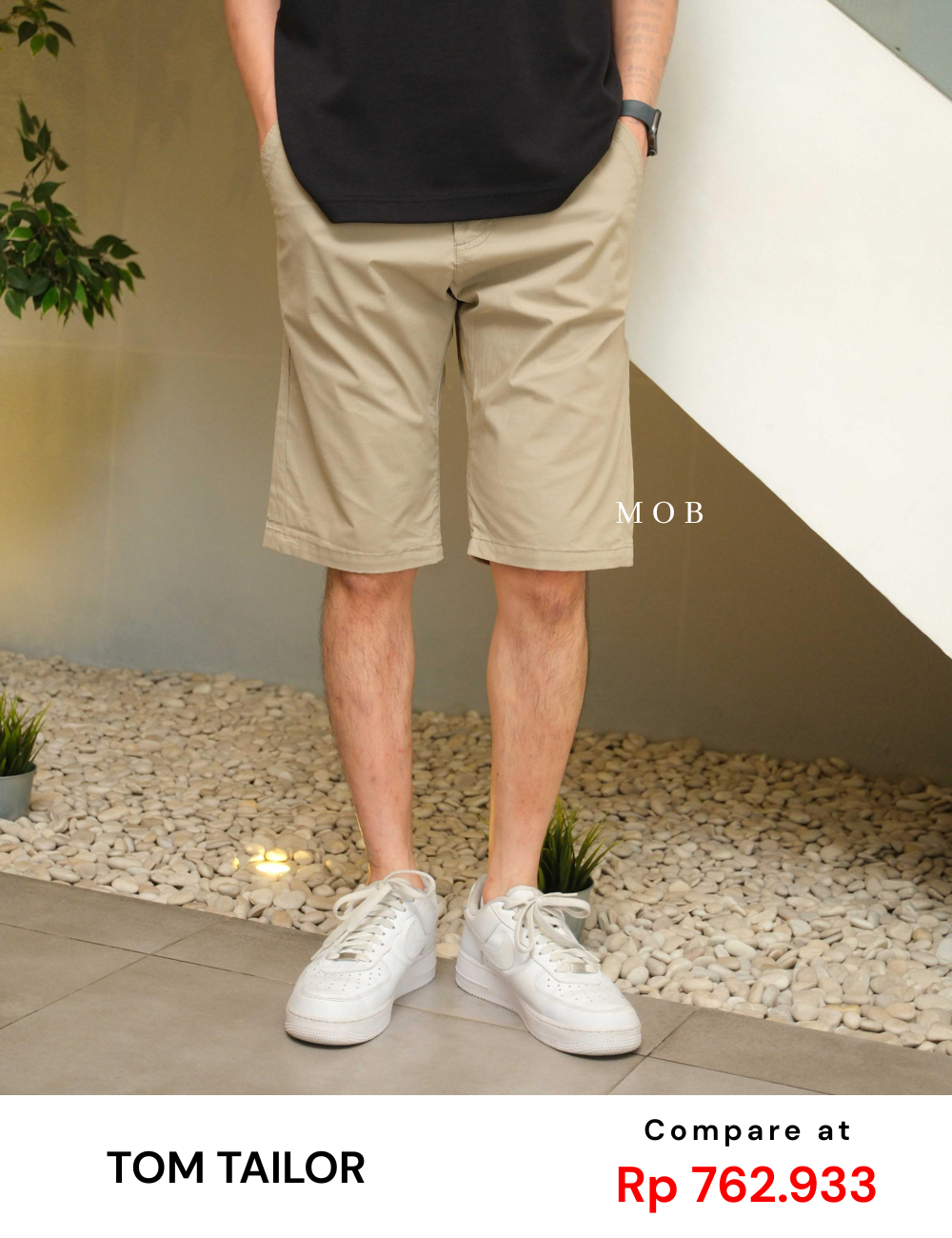 TTSR01008 JIM Bermuda Slim Shorts Khaki (Tag Pocket)