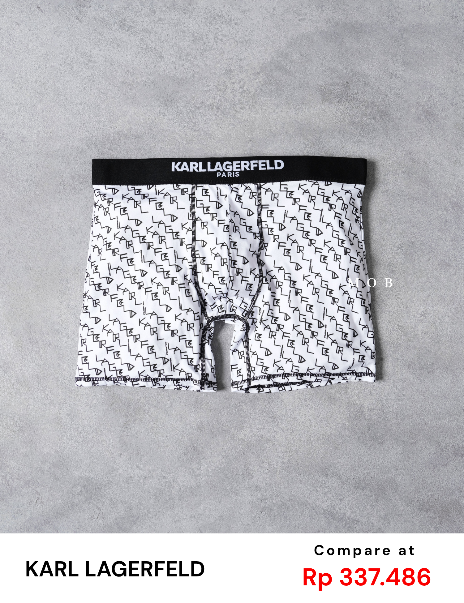 KRLB01020 Paris Script Pattern Boxer White