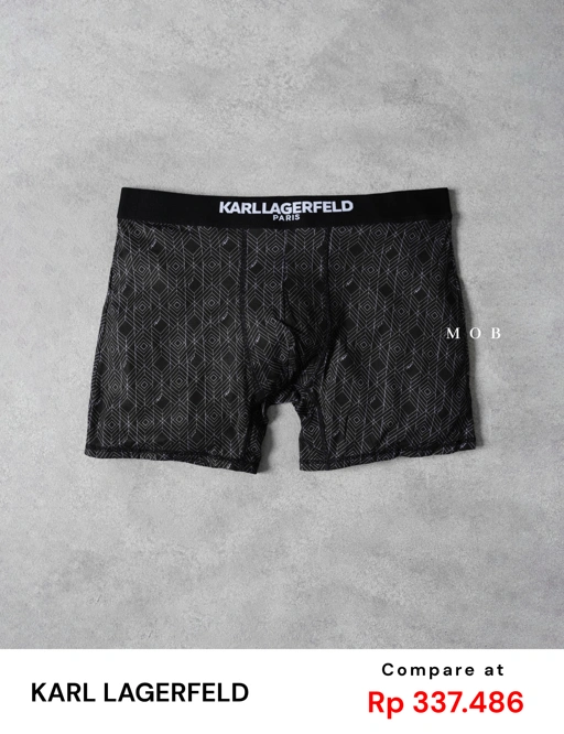 KRLB01022 Paris Geometric Pattern Boxer Black
