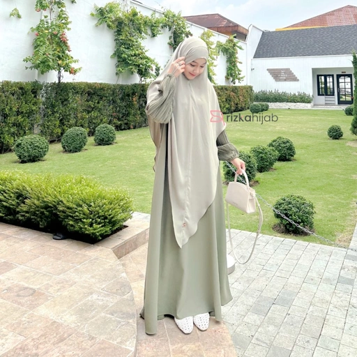Image of Rizka Hijab - Esra Abaya Set Khimar Bandana anti UV