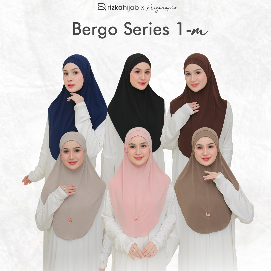 Rizka Hijab x Najwaqila - Najwa Bergo Series (Hijab Instan Bahan Jersey)
