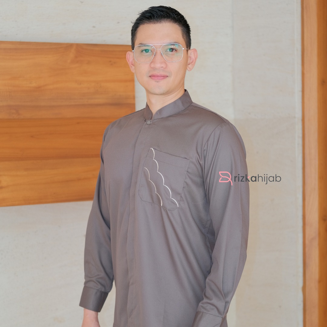 RIZKA HIJAB - Medina Series Koko Pria Lengan Panjang Premium Bordir
