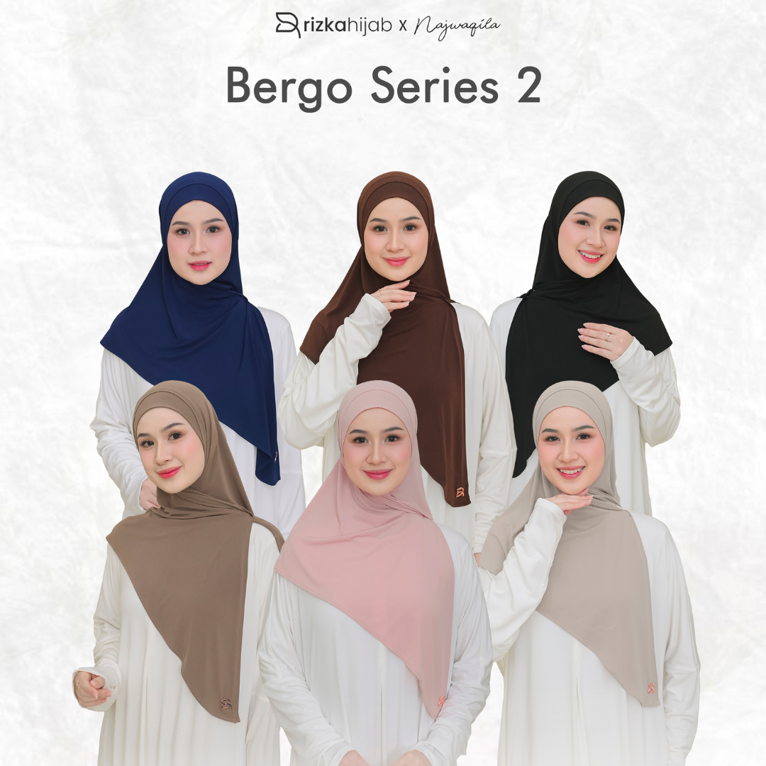 Rizka Hijab x Najwaqila - Najwa Bergo Series (Hijab Instan Bahan Jersey)