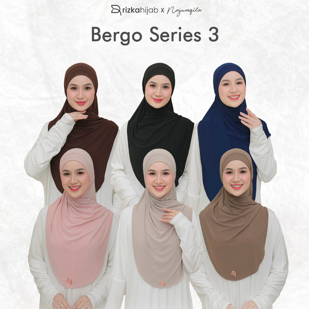 Rizka Hijab x Najwaqila - Najwa Bergo Series (Hijab Instan Bahan Jersey)