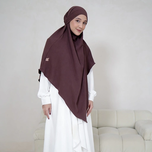 Image of RIZKA HIJAB Shafeeya French Khimar Only Airflow Premium Syari Crinckle Polos Arab Turkey Umroh Haji