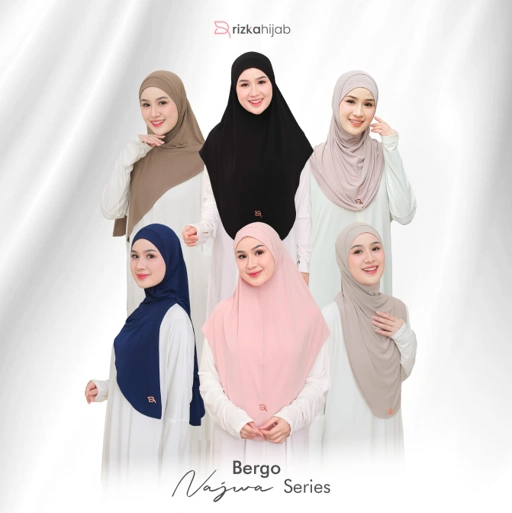 Image of Rizka Hijab x Najwaqila - Najwa Bergo Series (Hijab Instan Bahan Jersey)