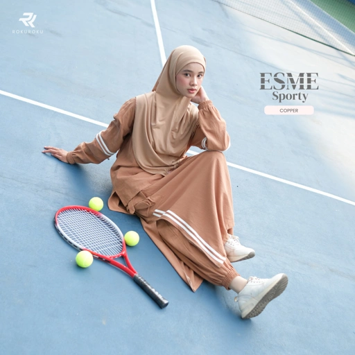 Image of ROKUROKU.ID | ESME SPORTY - Setelan Olahraga Wanita Muslimah Syar'i Premium Sporty Set Terbaru 2025