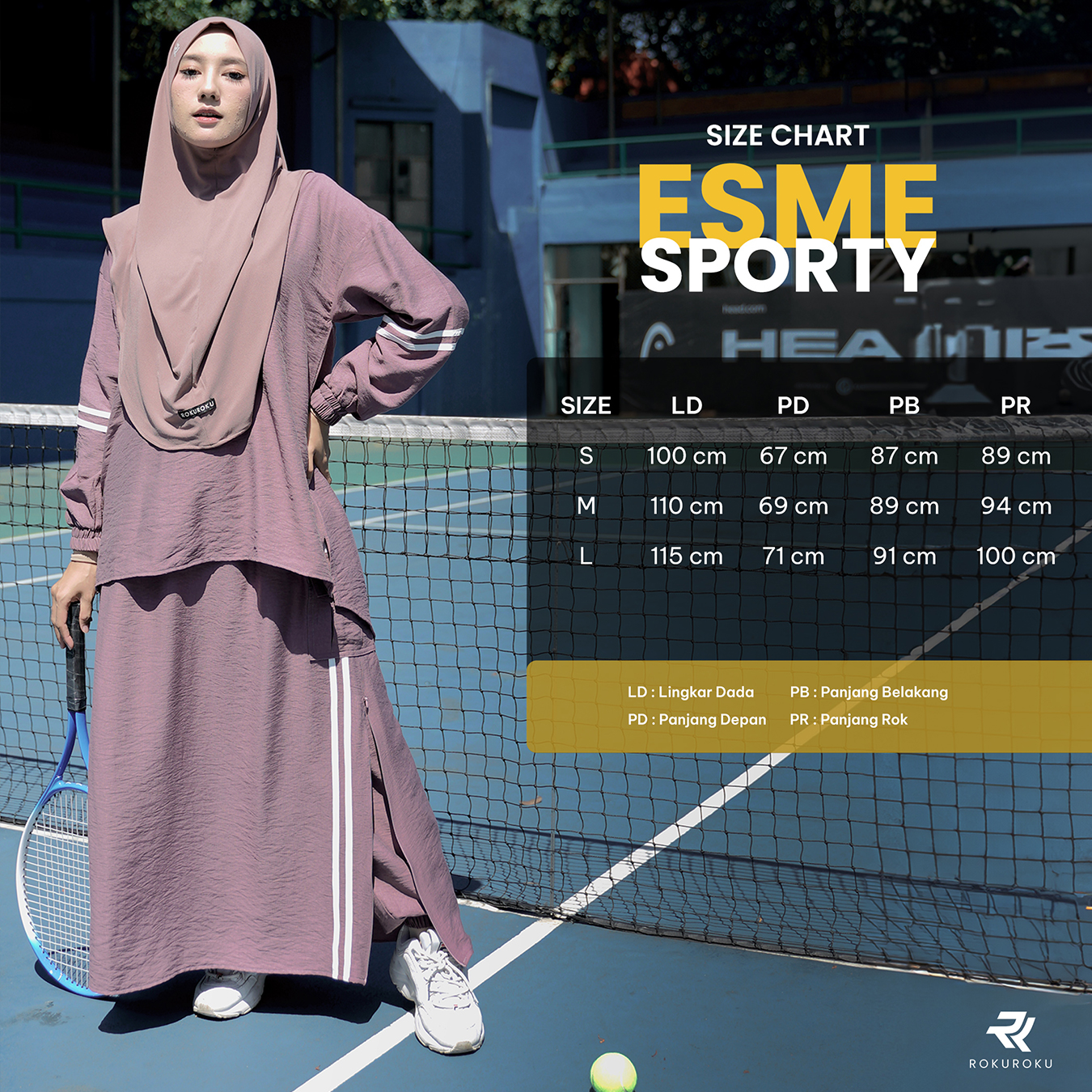 ROKUROKU.ID | ESME SPORTY - Setelan Olahraga Wanita Muslimah Syar'i Premium Sporty Set Terbaru