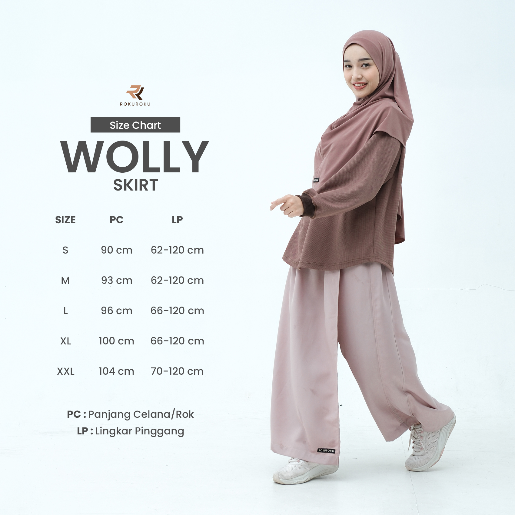 ROKUROKU.ID | Rok Celana Wanita Wolly Series S M L XL XXL