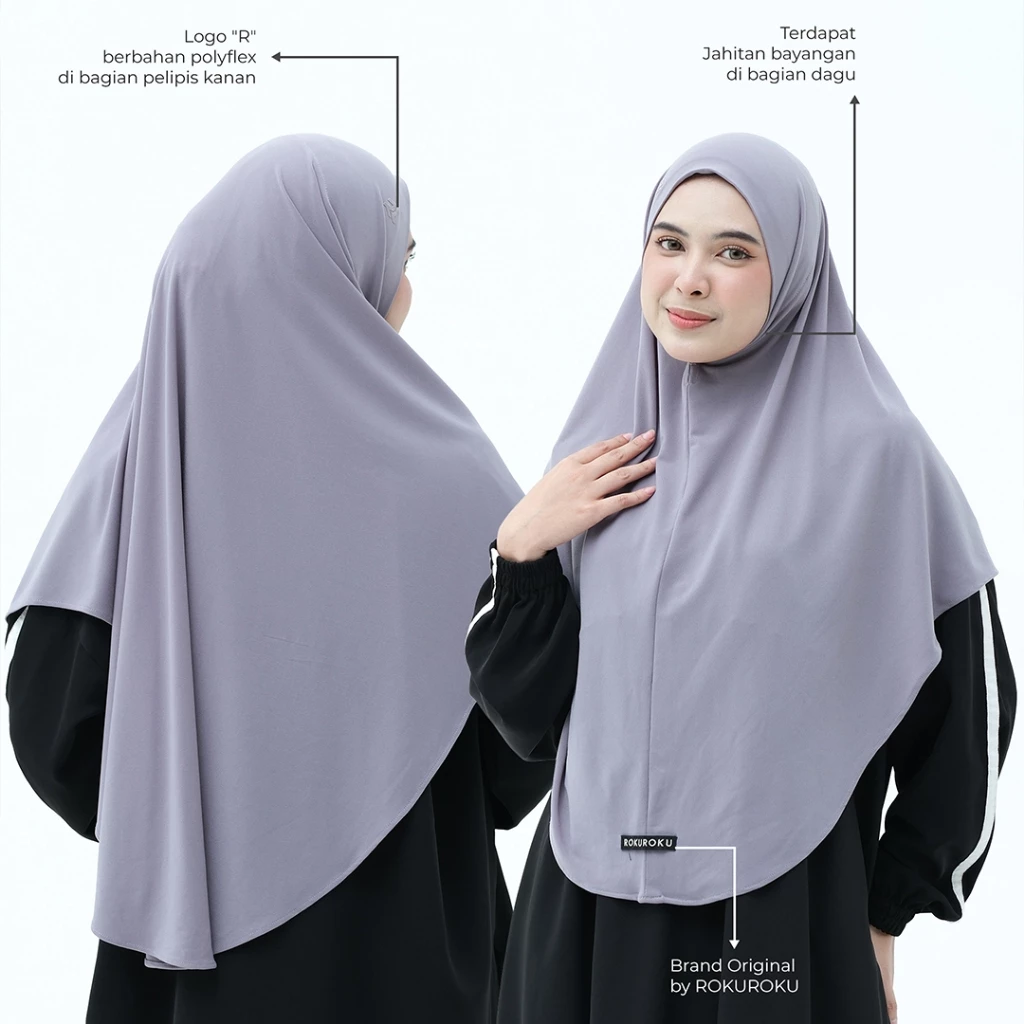 ROKUROKU.ID | Khimar Instant Flair Bergo Sporty