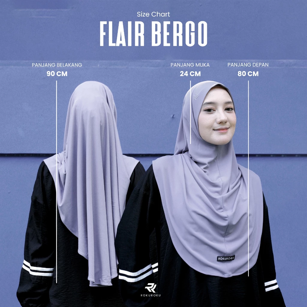 ROKUROKU.ID | Khimar Instant Flair Bergo Sporty