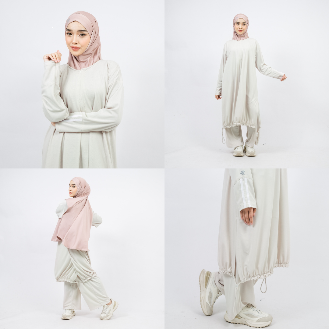 ROKUROKU.ID | Jean Sporty - Setelan Baju Olahraga Dry Fit Wanita Muslimah One Set Pound Fit Padel Sportwear Stylish Jumbo Premium
