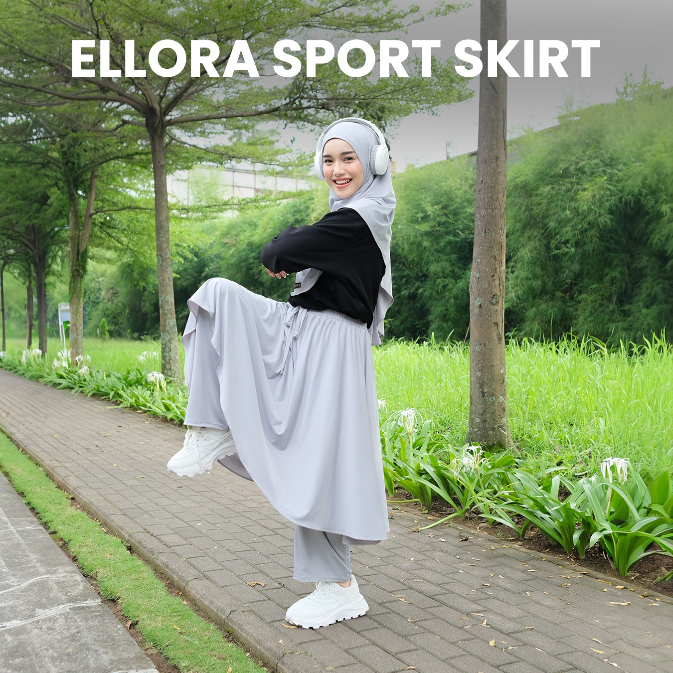 Rokuroku | Ellora Skirt - Rok Celana Kulot Bawahan Setelan Olahraga Muslimah Jersey Sporty Khimar Instan