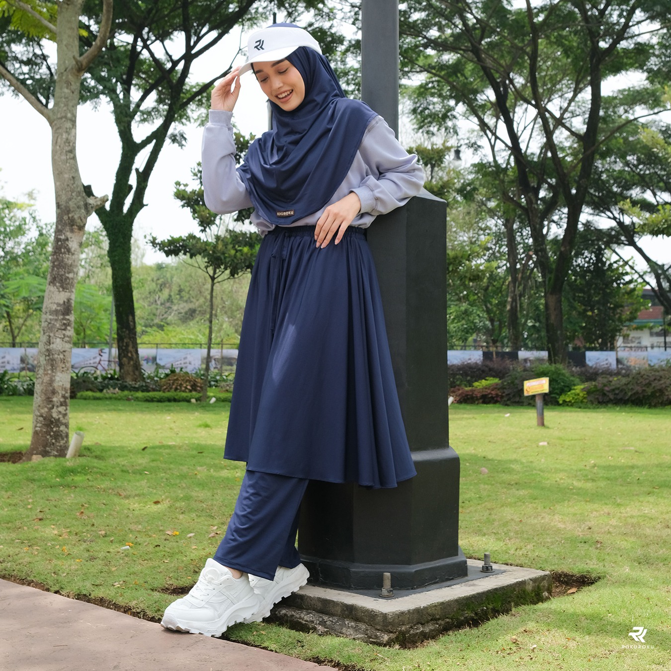 Rokuroku | Ellora Skirt - Rok Celana Kulot Bawahan Setelan Olahraga Muslimah Jersey Sporty Khimar Instan