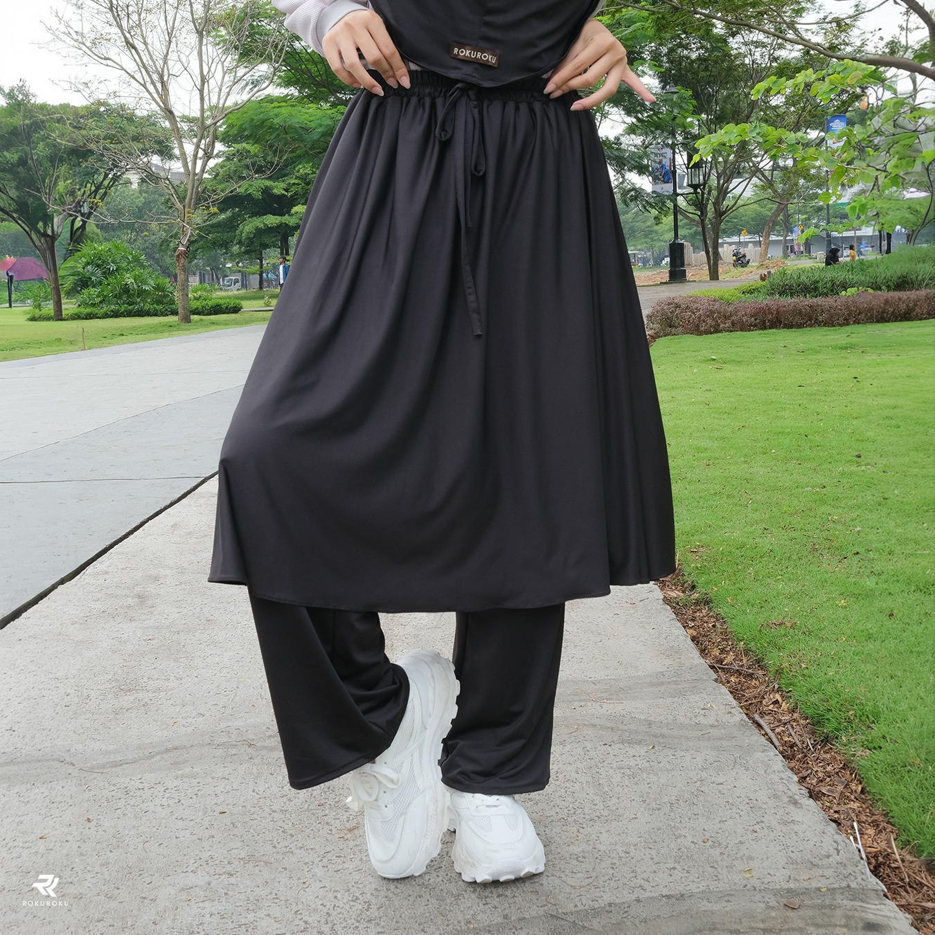 Rokuroku | Ellora Skirt - Rok Celana Kulot Bawahan Setelan Olahraga Muslimah Jersey Sporty Khimar Instan