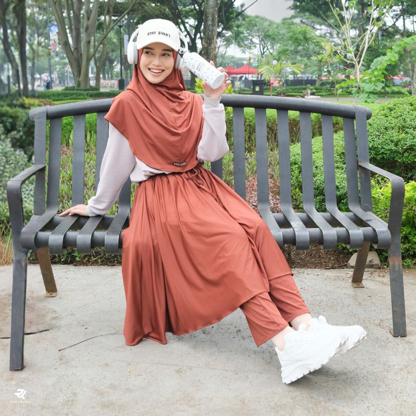 Rokuroku | Ellora Skirt - Rok Celana Kulot Bawahan Setelan Olahraga Muslimah Jersey Sporty Khimar Instan