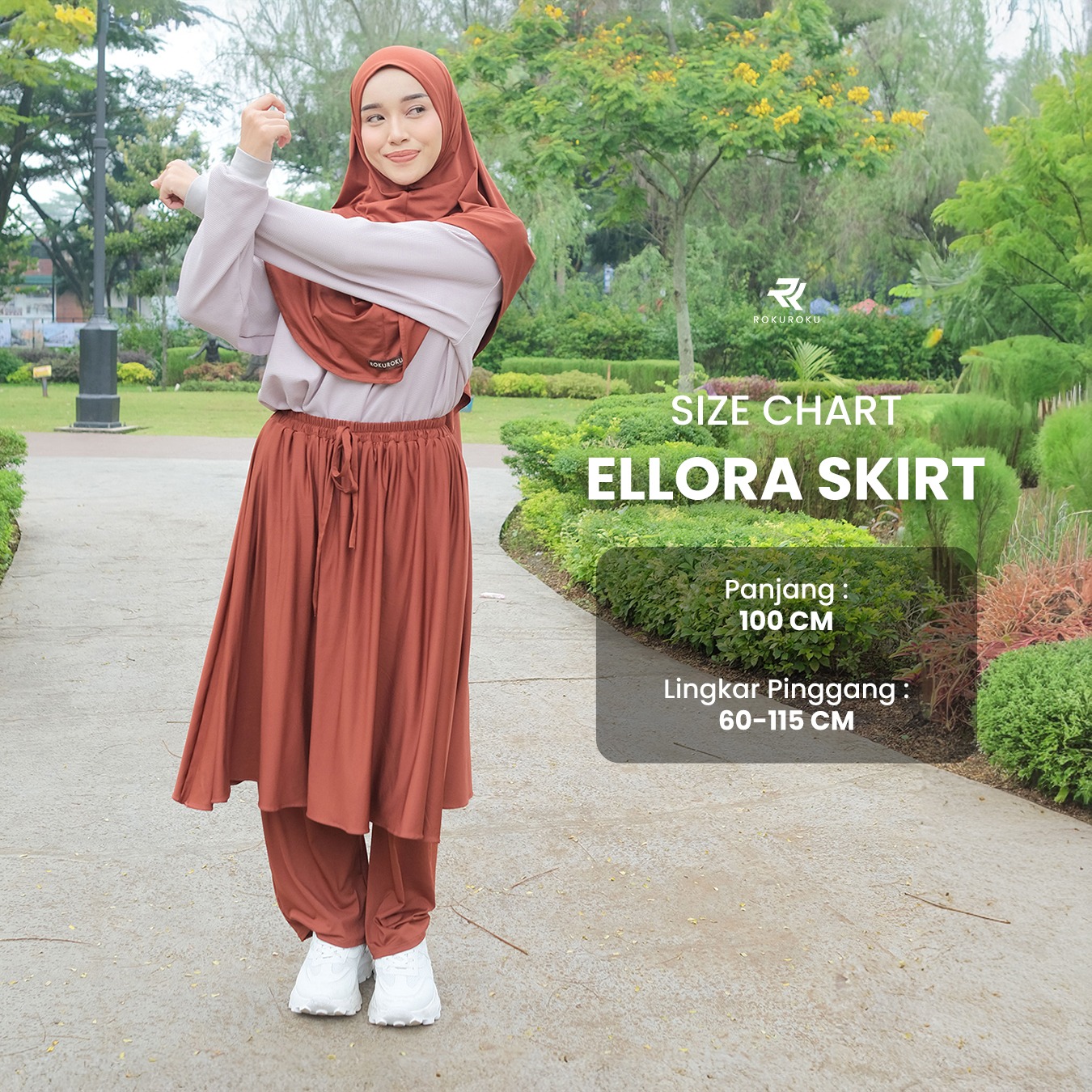 Rokuroku | Ellora Skirt - Rok Celana Kulot Bawahan Setelan Olahraga Muslimah Jersey Sporty Khimar Instan