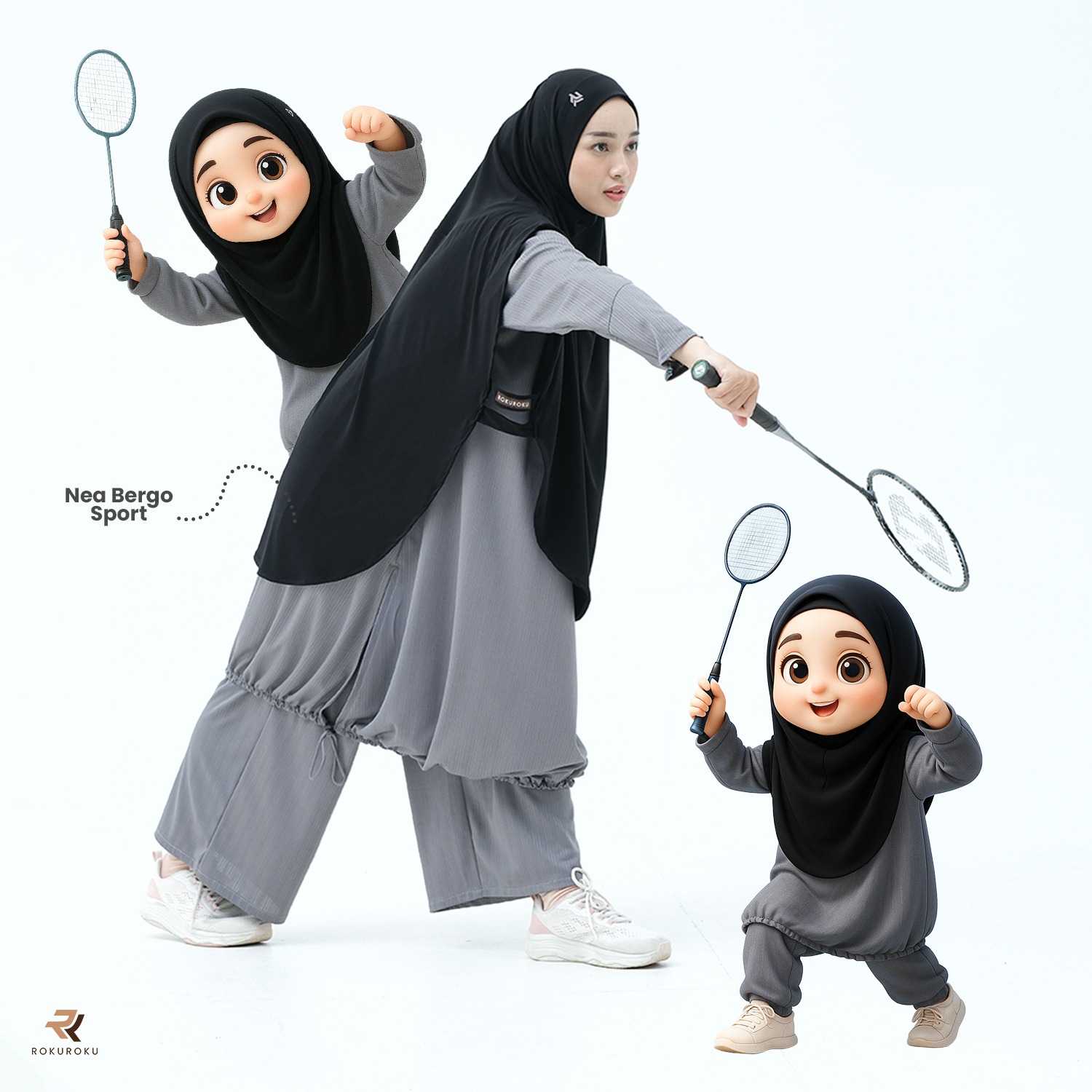 ROKUROKU.ID | Nea Bergo - Khimar Instan Sporty