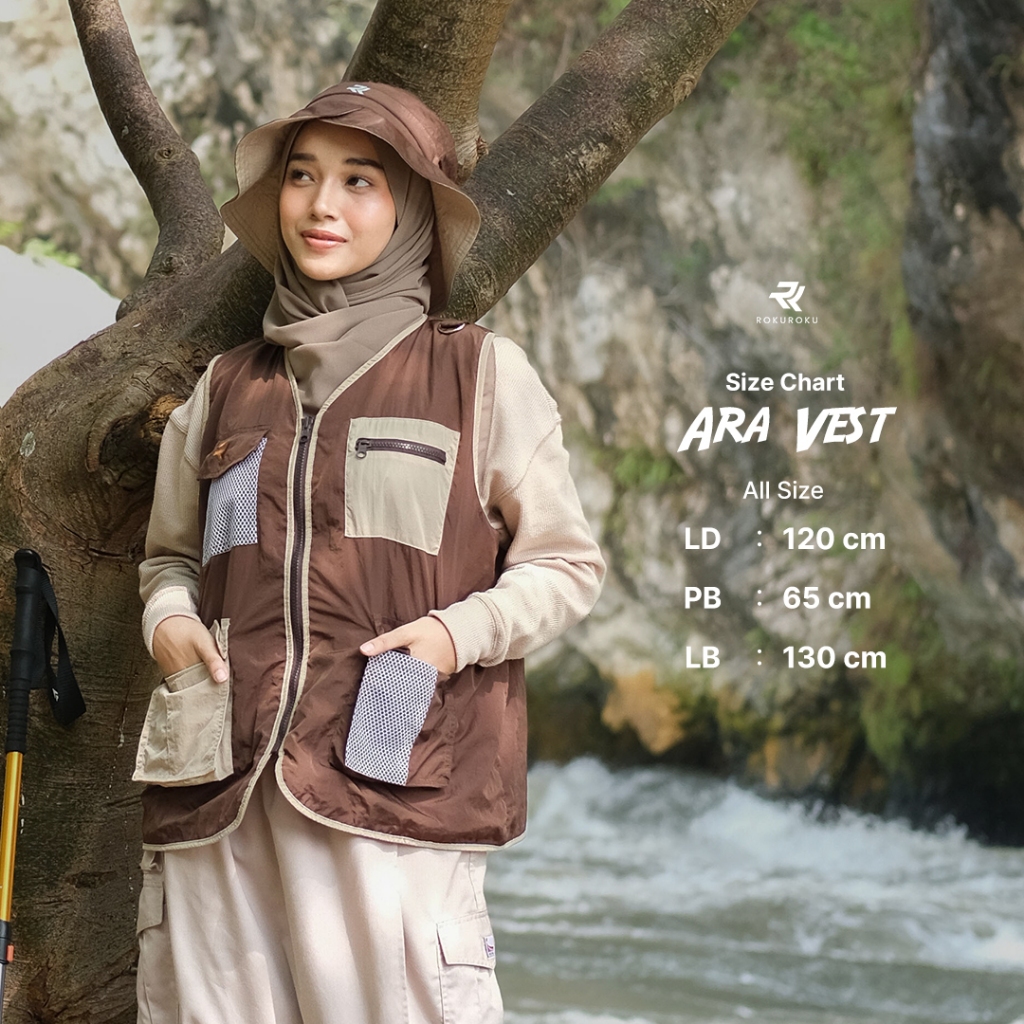 ROKUROKU.ID | Ara Vest - Rompi Tactical Outdoor Jaket Parasut Outer Cargo Sporty Multifungsi Premium