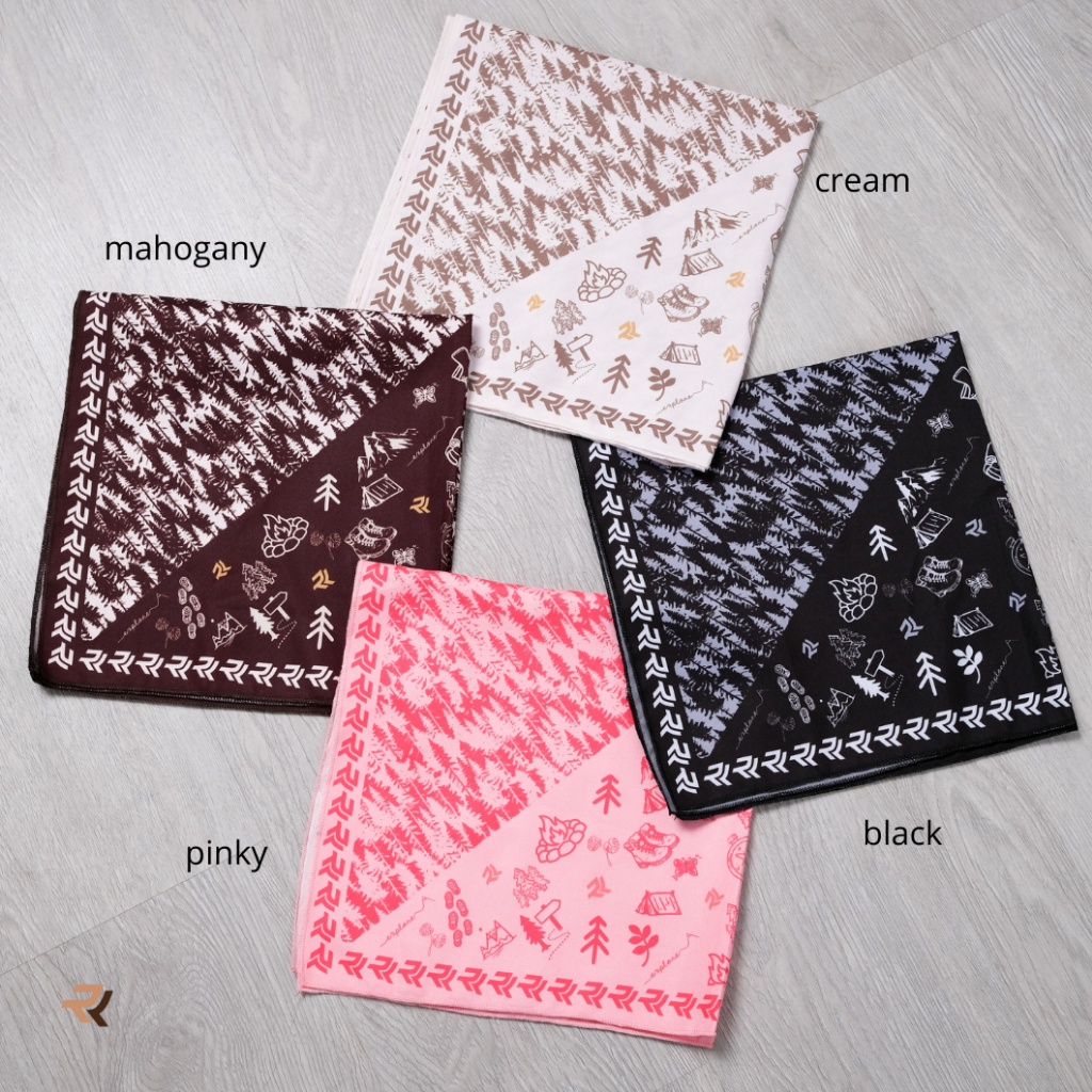 ROKUROKU.ID | Signature Slayer Bandana Segi Empat 2 in 1 Pattern Syal Neck Scarf Casual Outdoor Premium