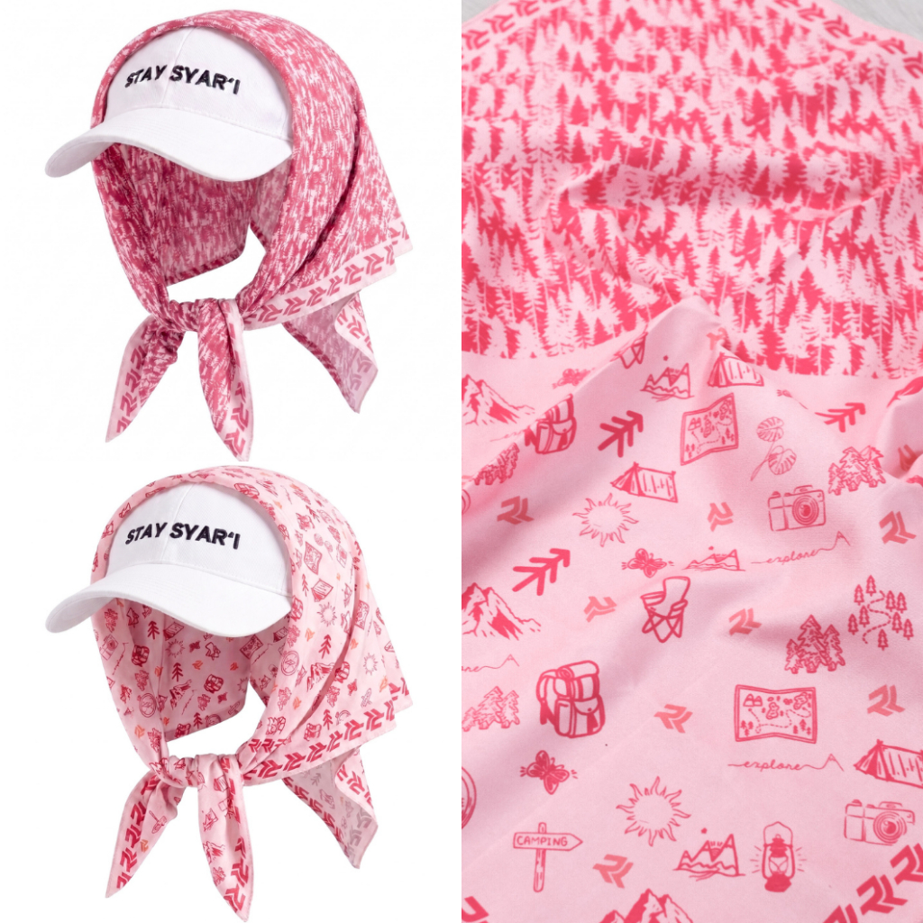 ROKUROKU.ID | Signature Slayer Bandana Segi Empat 2 in 1 Pattern Syal Neck Scarf Casual Outdoor Premium